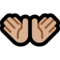 Open Hands - Medium Light emoji on Microsoft